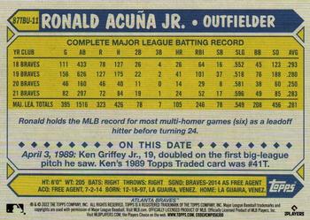 2022 Topps Update - 1987 Topps Baseball 35th Anniversary #87TBU-11 Ronald Acuña Jr. Back