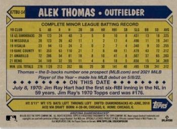 2022 Topps Update - 1987 Topps Baseball 35th Anniversary #87TBU-14 Alek Thomas Back