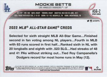 2022 Topps Update - 2022 MLB All-Star Game #ASG-2 Mookie Betts Back