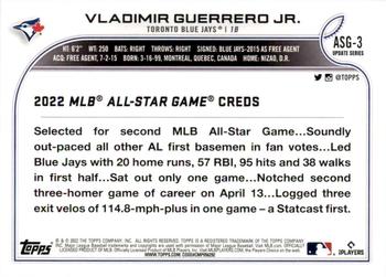 2022 Topps Update - 2022 MLB All-Star Game #ASG-3 Vladimir Guerrero Jr. Back