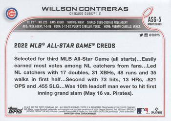 2022 Topps Update - 2022 MLB All-Star Game #ASG-5 Willson Contreras Back