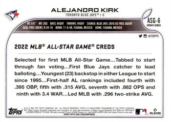 2022 Topps Update - 2022 MLB All-Star Game #ASG-6 Alejandro Kirk Back