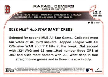 2022 Topps Update - 2022 MLB All-Star Game #ASG-13 Rafael Devers Back
