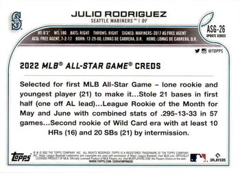 2022 Topps Update - 2022 MLB All-Star Game #ASG-26 Julio Rodriguez Back