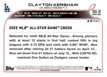 2022 Topps Update - 2022 MLB All-Star Game #ASG-38 Clayton Kershaw Back
