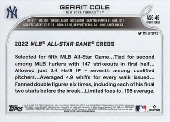 2022 Topps Update - 2022 MLB All-Star Game #ASG-46 Gerrit Cole Back