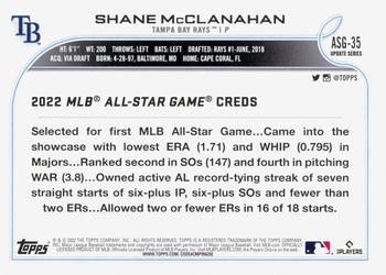 2022 Topps Update - 2022 MLB All-Star Game Blue #ASG-35 Shane McClanahan Back