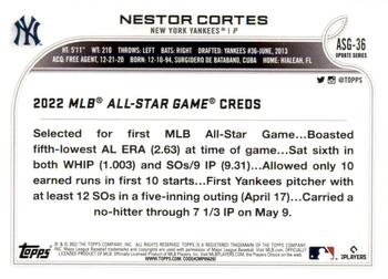 2022 Topps Update - 2022 MLB All-Star Game Blue #ASG-36 Nestor Cortes Back