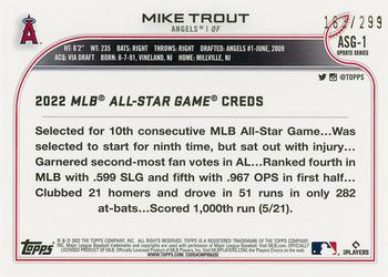 2022 Topps Update - 2022 MLB All-Star Game Black #ASG-1 Mike Trout Back