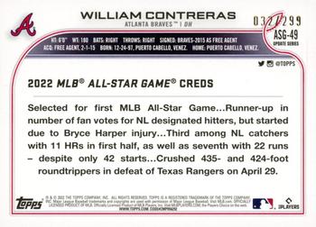 2022 Topps Update - 2022 MLB All-Star Game Black #ASG-49 William Contreras Back