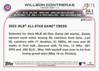 2022 Topps Update - 2022 MLB All-Star Game Gold #ASG-5 Willson Contreras Back