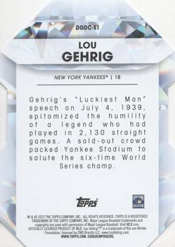 2022 Topps Update - Diamond Greats Die Cuts Blue #DGDC-51 Lou Gehrig Back