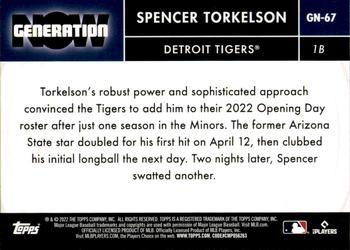 2022 Topps Update - Generation Now #GN-67 Spencer Torkelson Back