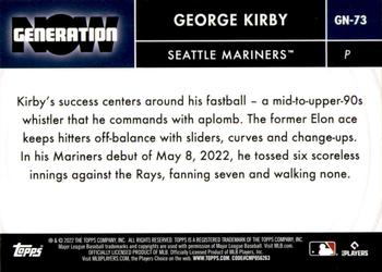 2022 Topps Update - Generation Now #GN-73 George Kirby Back