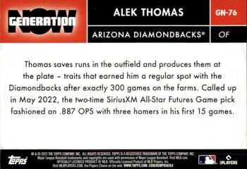 2022 Topps Update - Generation Now #GN-76 Alek Thomas Back