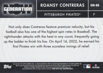 2022 Topps Update - Generation Now Blue #GN-88 Roansy Contreras Back
