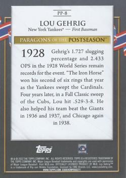 2022 Topps Update - Paragons of the Postseason #PP-8 Lou Gehrig Back