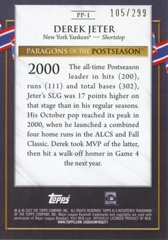 2022 Topps Update - Paragons of the Postseason Black #PP-1 Derek Jeter Back