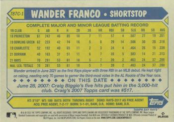2022 Topps Update - 1987 Topps Baseball 35th Anniversary Chrome Silver Pack #T87C-1 Wander Franco Back