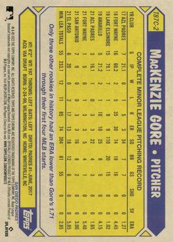 2022 Topps Update - 1987 Topps Baseball 35th Anniversary Chrome Silver Pack #T87C-2 MacKenzie Gore Back