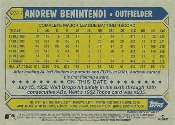 2022 Topps Update - 1987 Topps Baseball 35th Anniversary Chrome Silver Pack #T87C-7 Andrew Benintendi Back