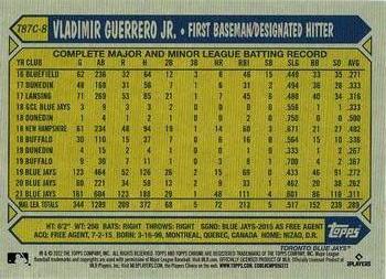 2022 Topps Update - 1987 Topps Baseball 35th Anniversary Chrome Silver Pack #T87C-8 Vladimir Guerrero Jr. Back