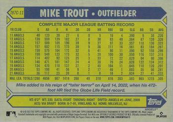 2022 Topps Update - 1987 Topps Baseball 35th Anniversary Chrome Silver Pack #T87C-11 Mike Trout Back