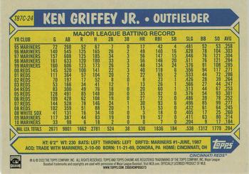 2022 Topps Update - 1987 Topps Baseball 35th Anniversary Chrome Silver Pack #T87C-24 Ken Griffey Jr. Back