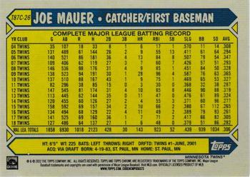 2022 Topps Update - 1987 Topps Baseball 35th Anniversary Chrome Silver Pack #T87C-26 Joe Mauer Back