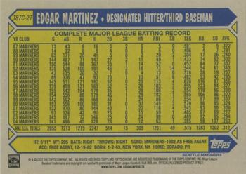 2022 Topps Update - 1987 Topps Baseball 35th Anniversary Chrome Silver Pack #T87C-27 Edgar Martinez Back