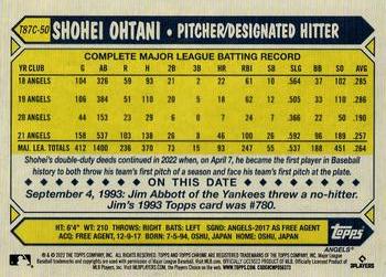 2022 Topps Update - 1987 Topps Baseball 35th Anniversary Chrome Silver Pack #T87C-50 Shohei Ohtani Back