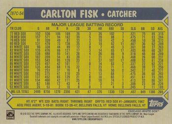 2022 Topps Update - 1987 Topps Baseball 35th Anniversary Chrome Silver Pack #T87C-54 Carlton Fisk Back