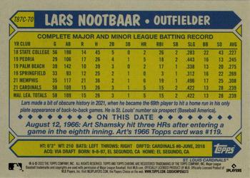 2022 Topps Update - 1987 Topps Baseball 35th Anniversary Chrome Silver Pack #T87C-70 Lars Nootbaar Back