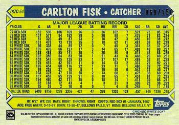 2022 Topps Update - 1987 Topps Baseball 35th Anniversary Chrome Silver Pack Blue #T87C-54 Carlton Fisk Back