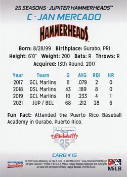 2022 Choice Jupiter Hammerheads #15 Jan Mercado Back