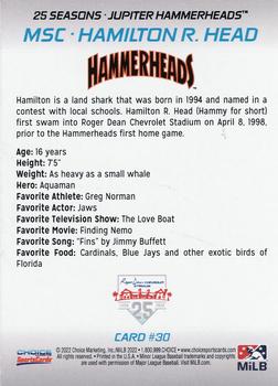 2022 Choice Jupiter Hammerheads #30 Hamilton R. Head Back