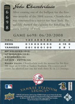 2009 Upper Deck - 2008 Upper Deck Yankee Stadium Legacy Update #6698 Joba Chamberlain Back
