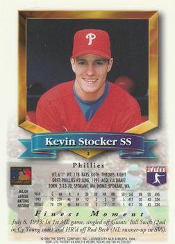 1994 Finest - Refractors #2 Kevin Stocker Back