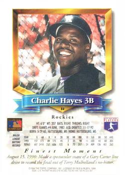 1994 Finest - Refractors #32 Charlie Hayes Back