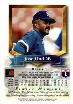 1994 Finest - Refractors #46 Jose Lind Back