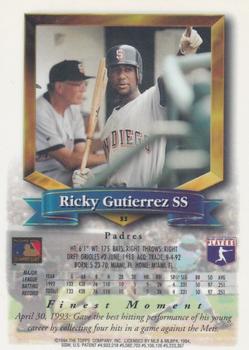 1994 Finest - Refractors #53 Ricky Gutierrez Back