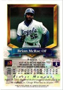 1994 Finest - Refractors #62 Brian McRae Back
