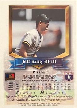 1994 Finest - Refractors #65 Jeff King Back