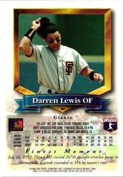 1994 Finest - Refractors #85 Darren Lewis Back