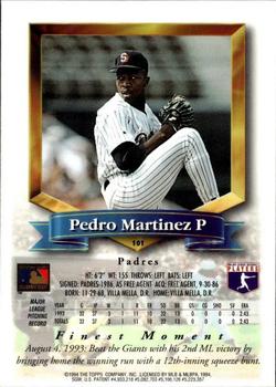 1994 Finest - Refractors #101 Pedro Martinez Back
