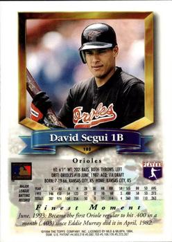 1994 Finest - Refractors #103 David Segui Back