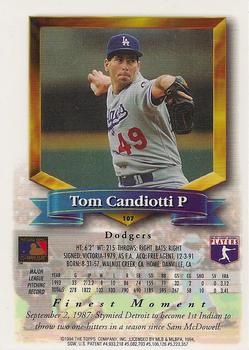 1994 Finest - Refractors #107 Tom Candiotti Back