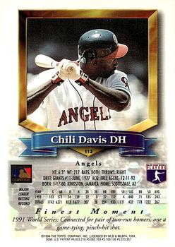 1994 Finest - Refractors #112 Chili Davis Back