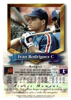1994 Finest - Refractors #126 Ivan Rodriguez Back