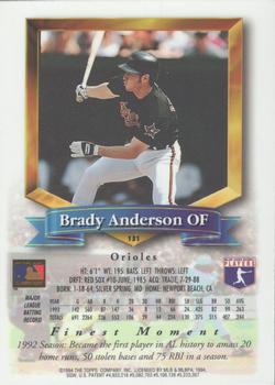 1994 Finest - Refractors #131 Brady Anderson Back